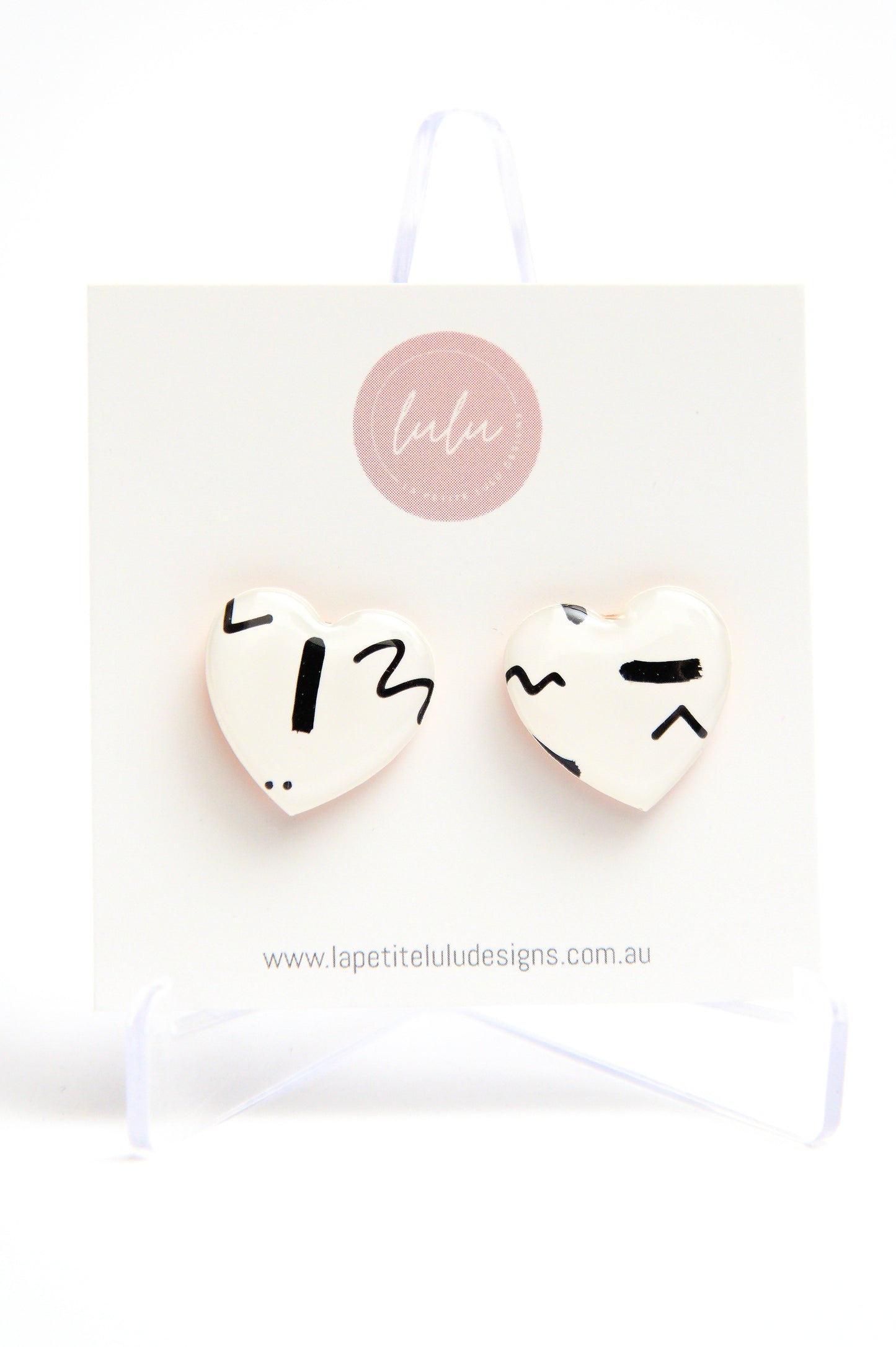 Heart Studs | Monochrome Moments