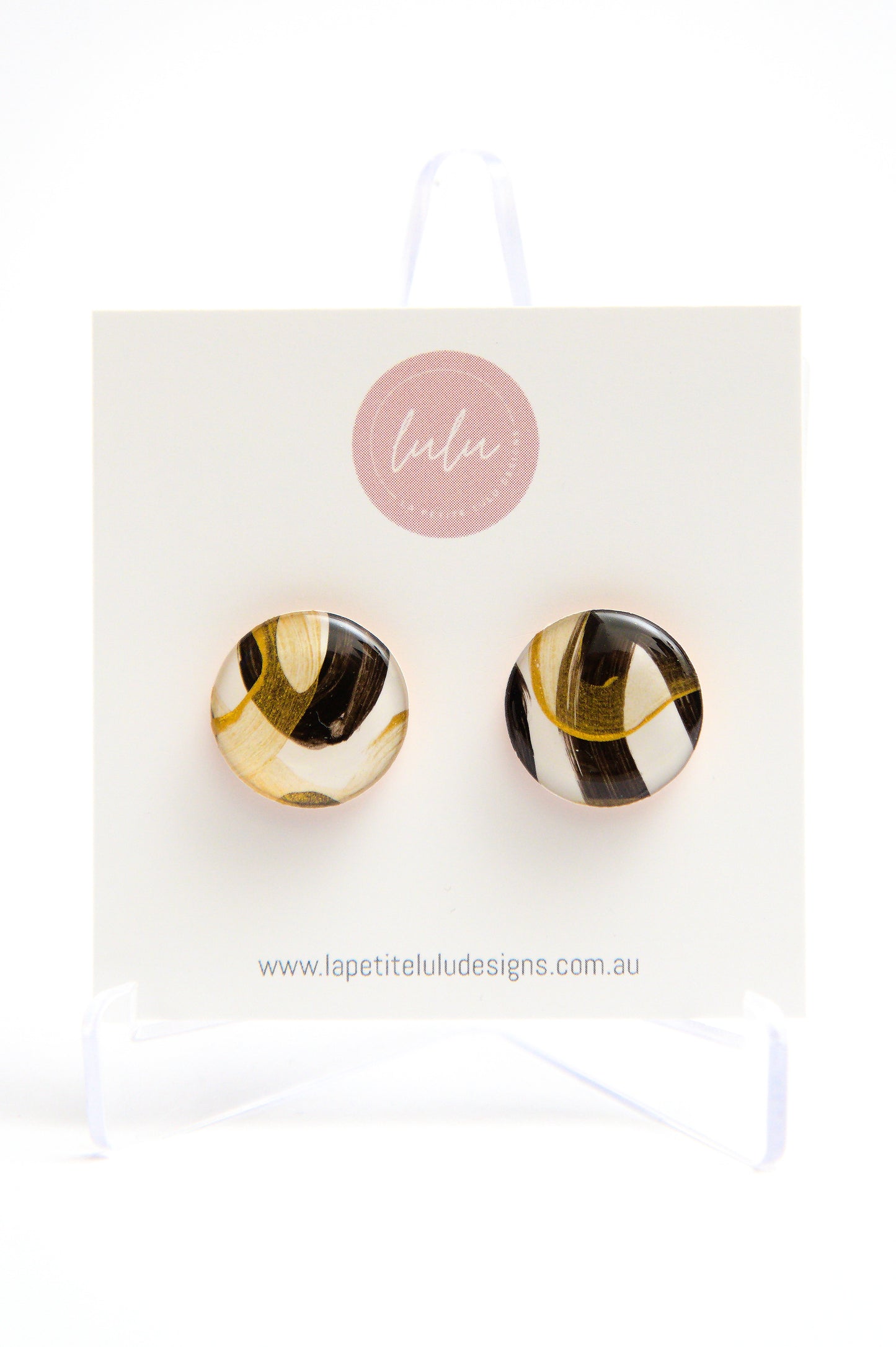 Circle Studs | Noir Twist