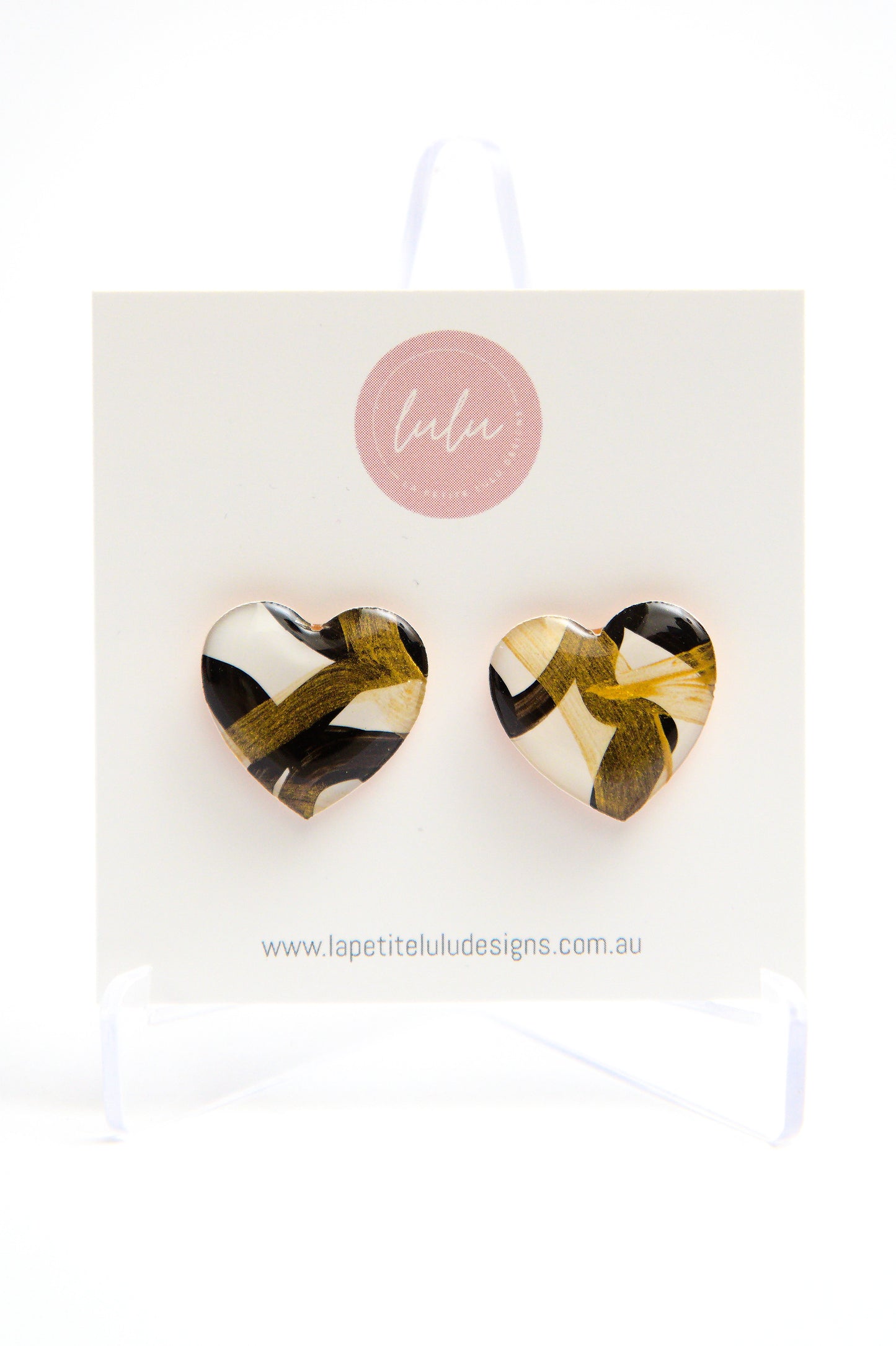 Heart Studs | Noir Twist