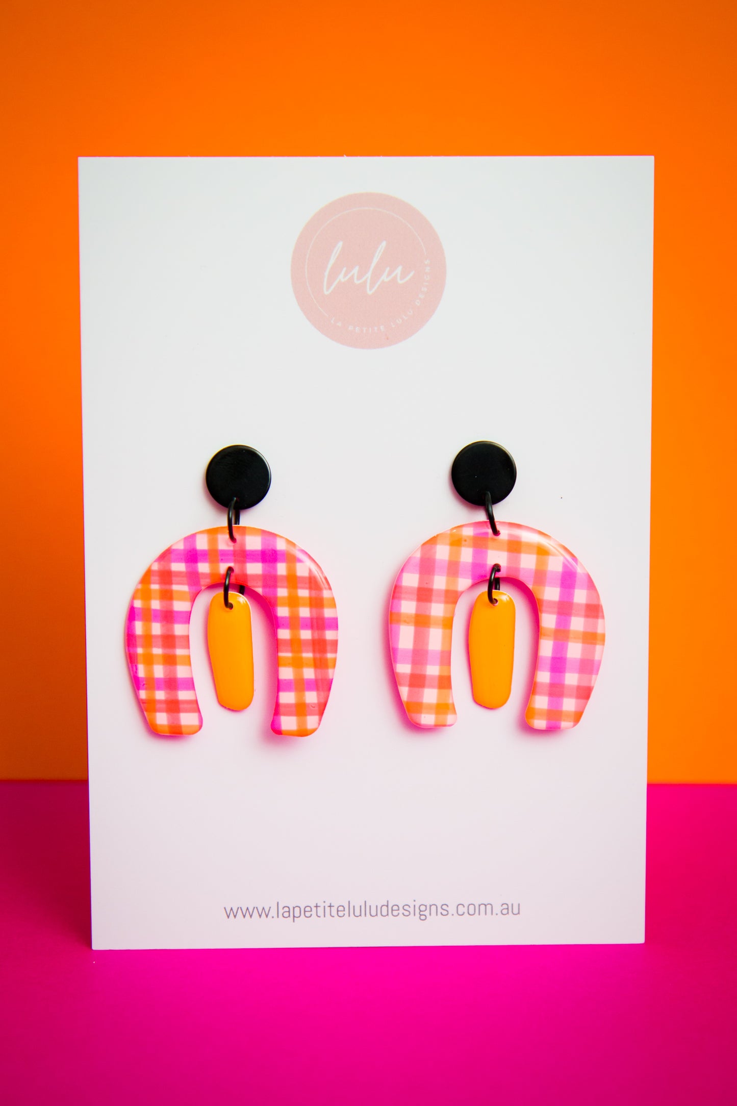 Neon Abstract Gingham Rainbows | White