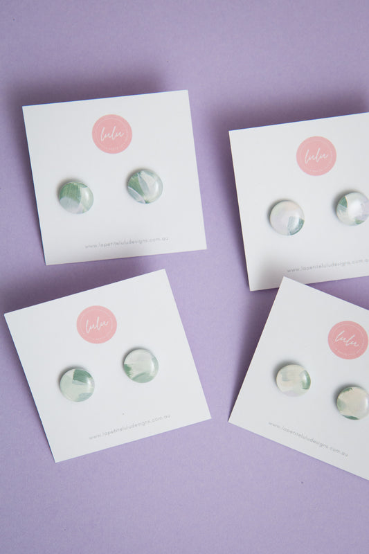 Circle Studs (Midi) | Kindled Sage