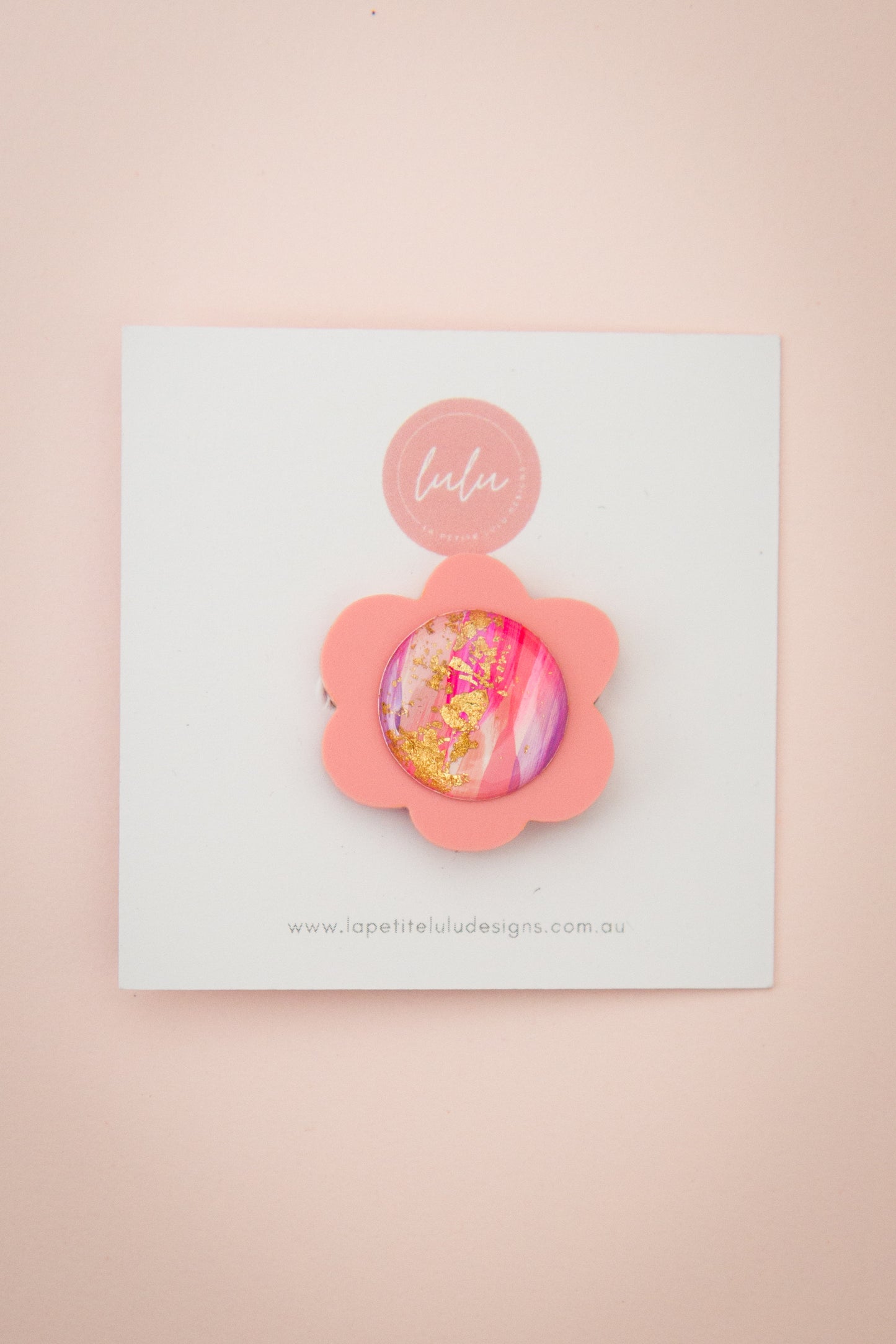 Mini Flower Brooch | Bubblegum (Guava)