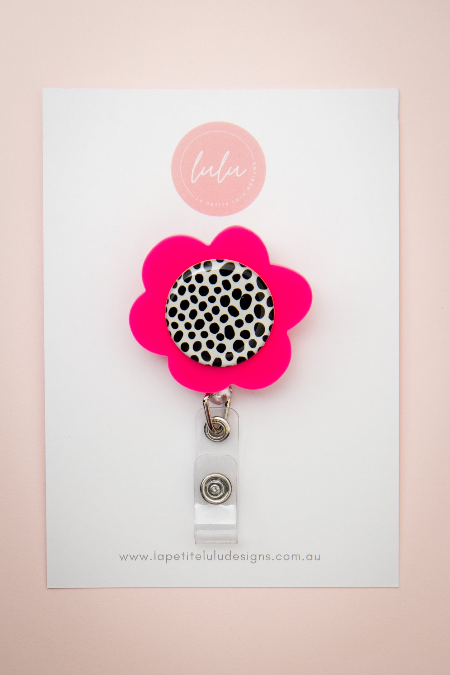 Flower Badge Reel | Cookies & Cream