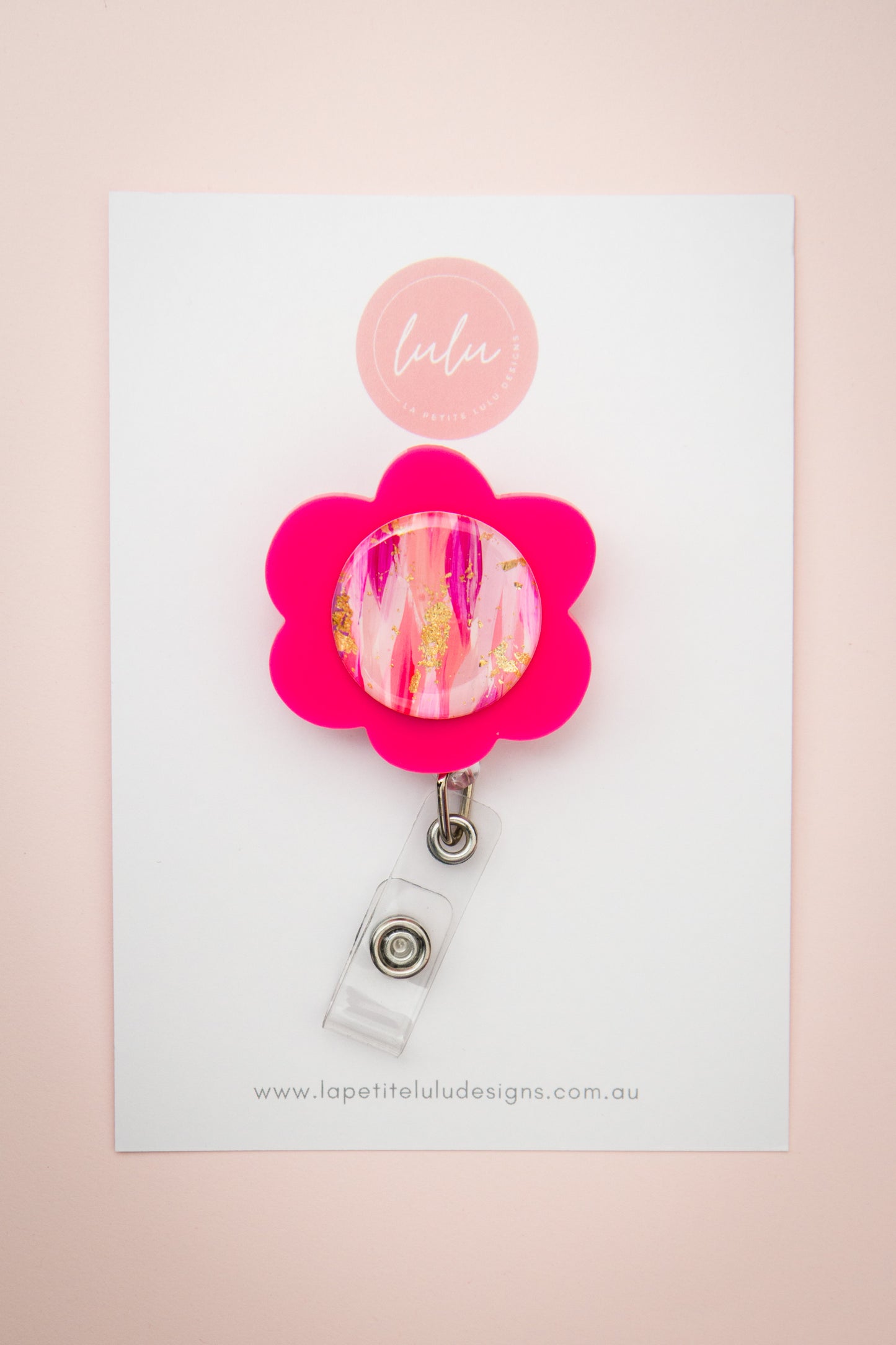 Flower Badge Reel | Bubblegum (Hot Pink)
