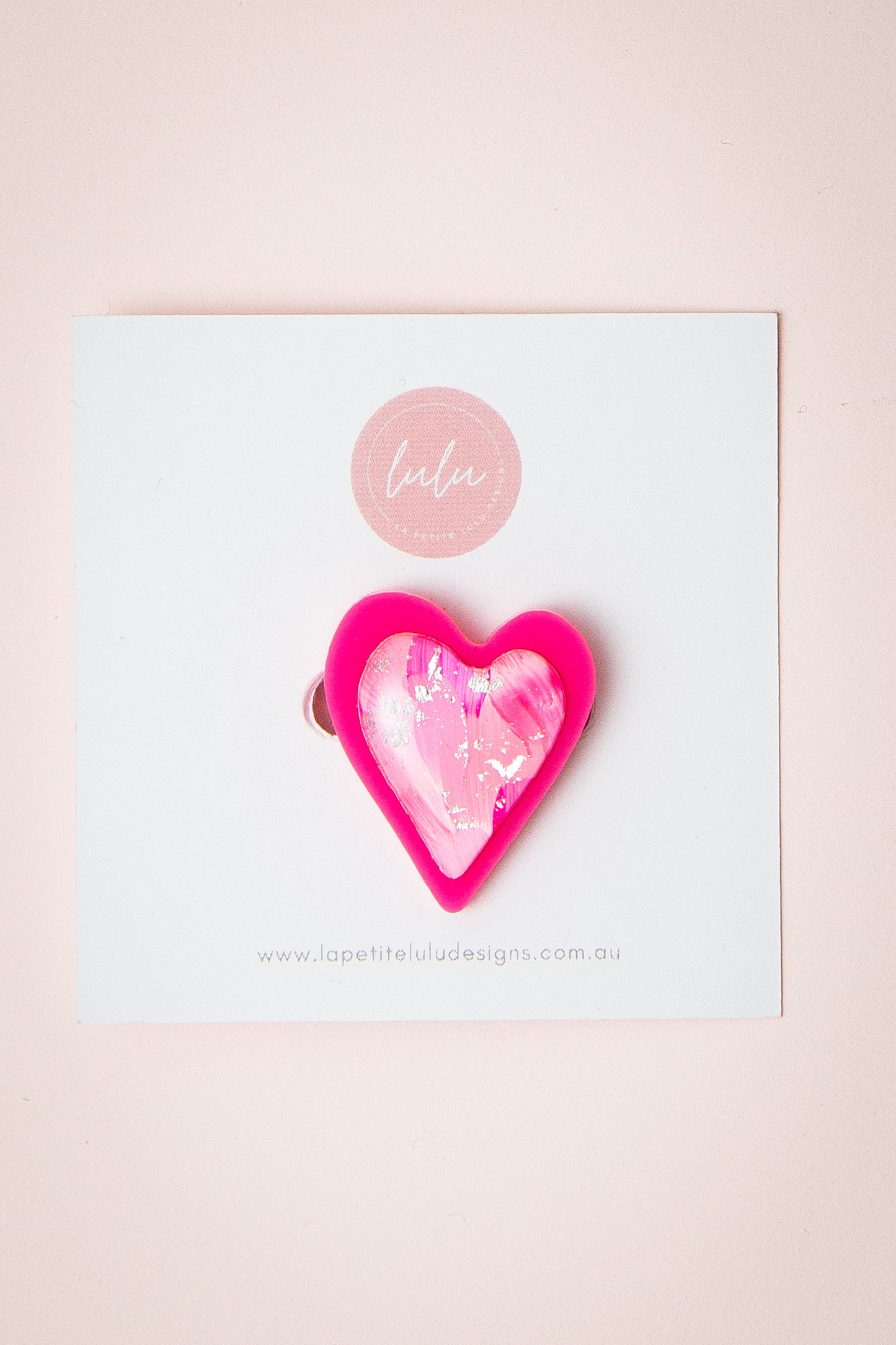 Mini Heart Brooch | Frosted Berry