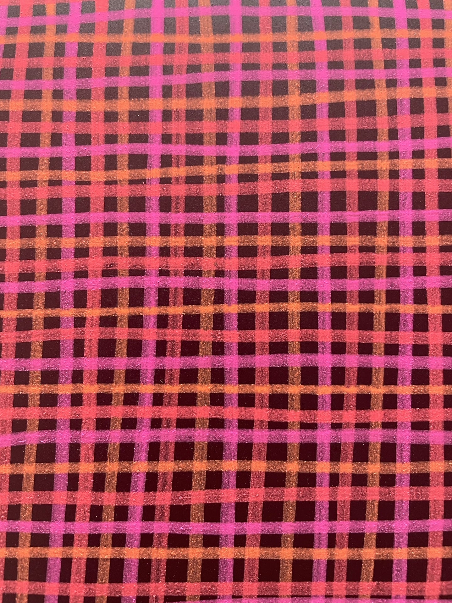 Penny Dangle | Neon Abstract Gingham (Black)