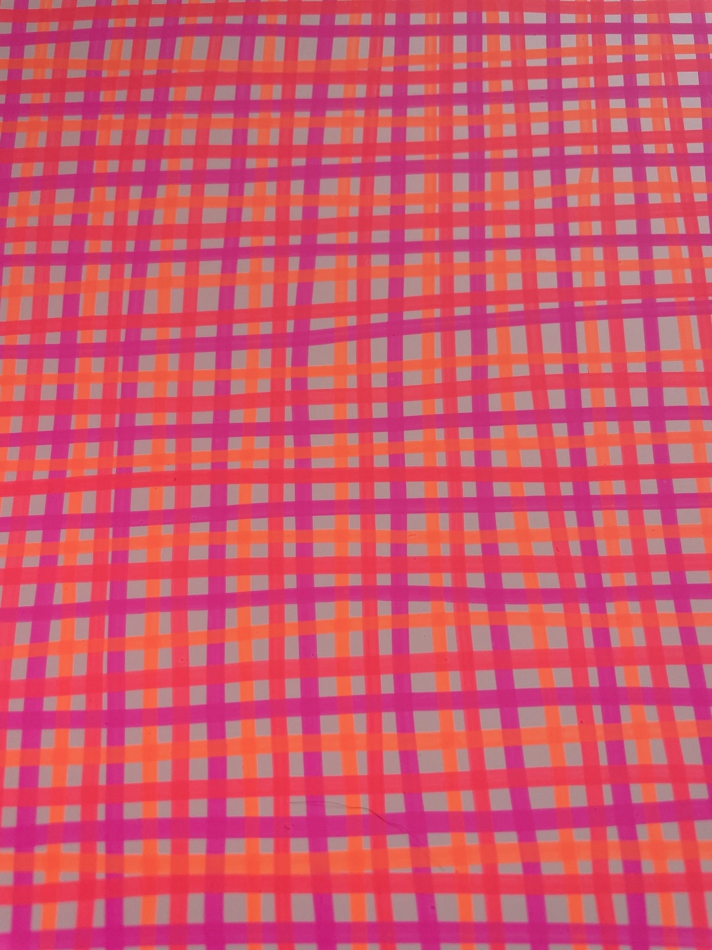 Neon Abstract Gingham Rainbows | White