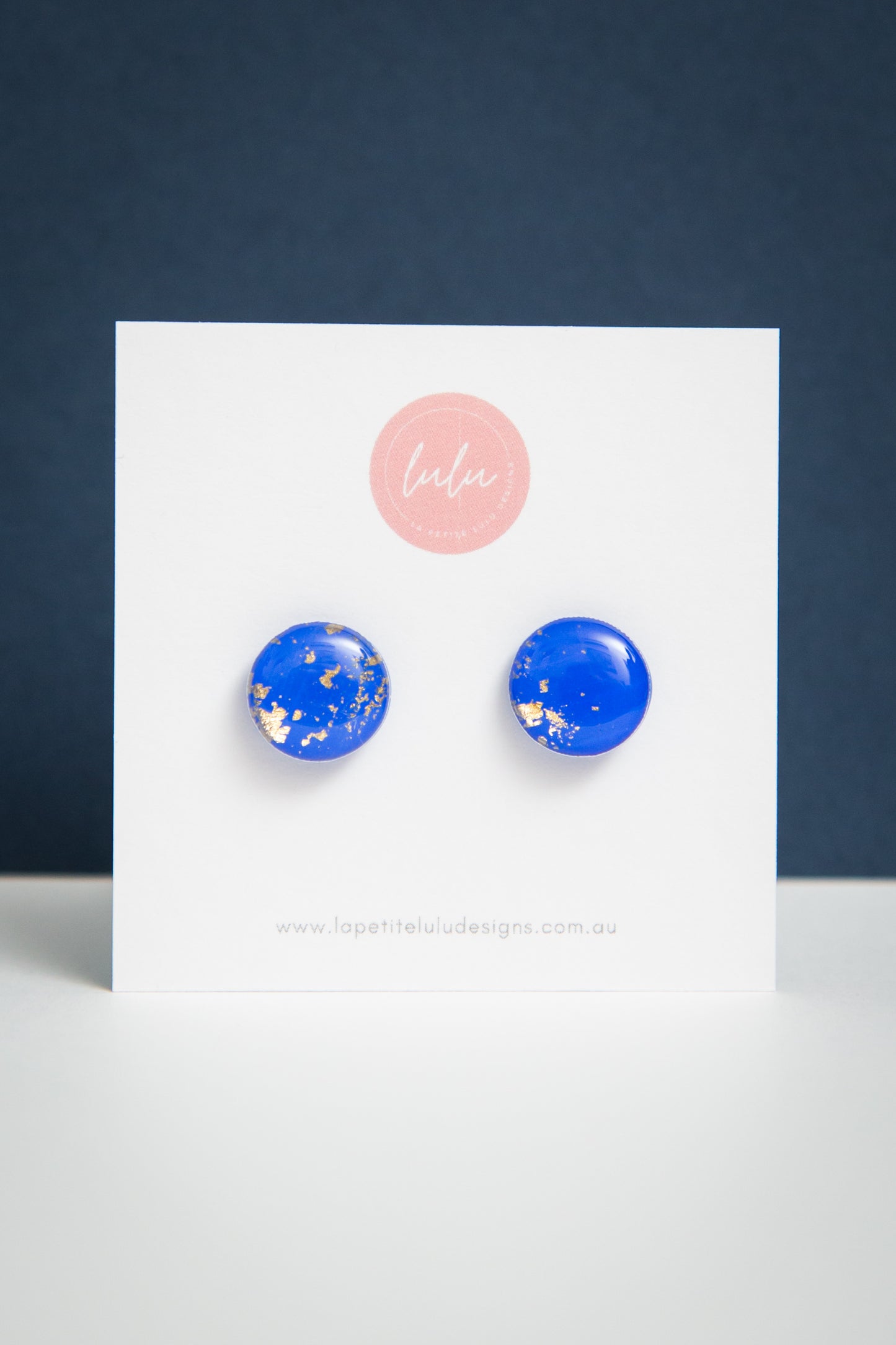 Circle Studs (Midi) | Gilded Glow (Blue)