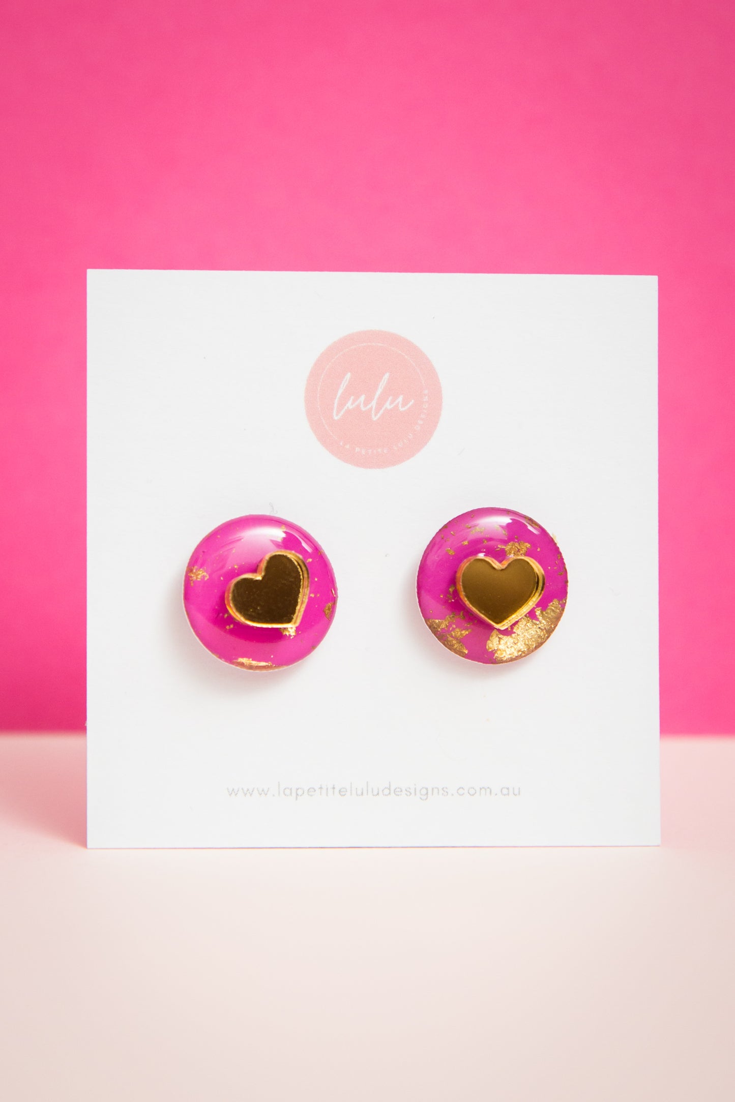 Circle Statement Studs | Gilded Glow (Pink)