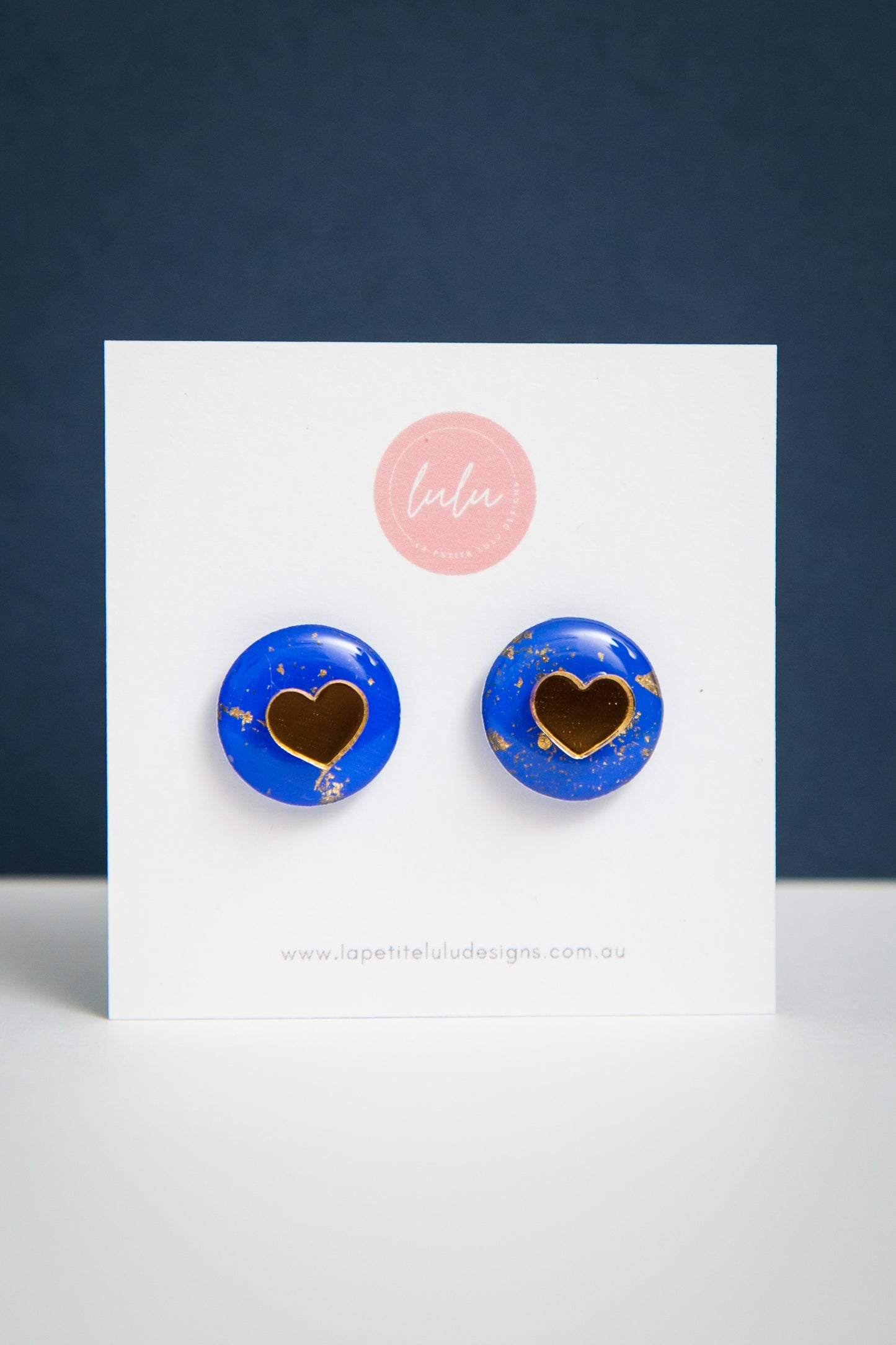 Circle Statement Studs | Gilded Glow (Blue)