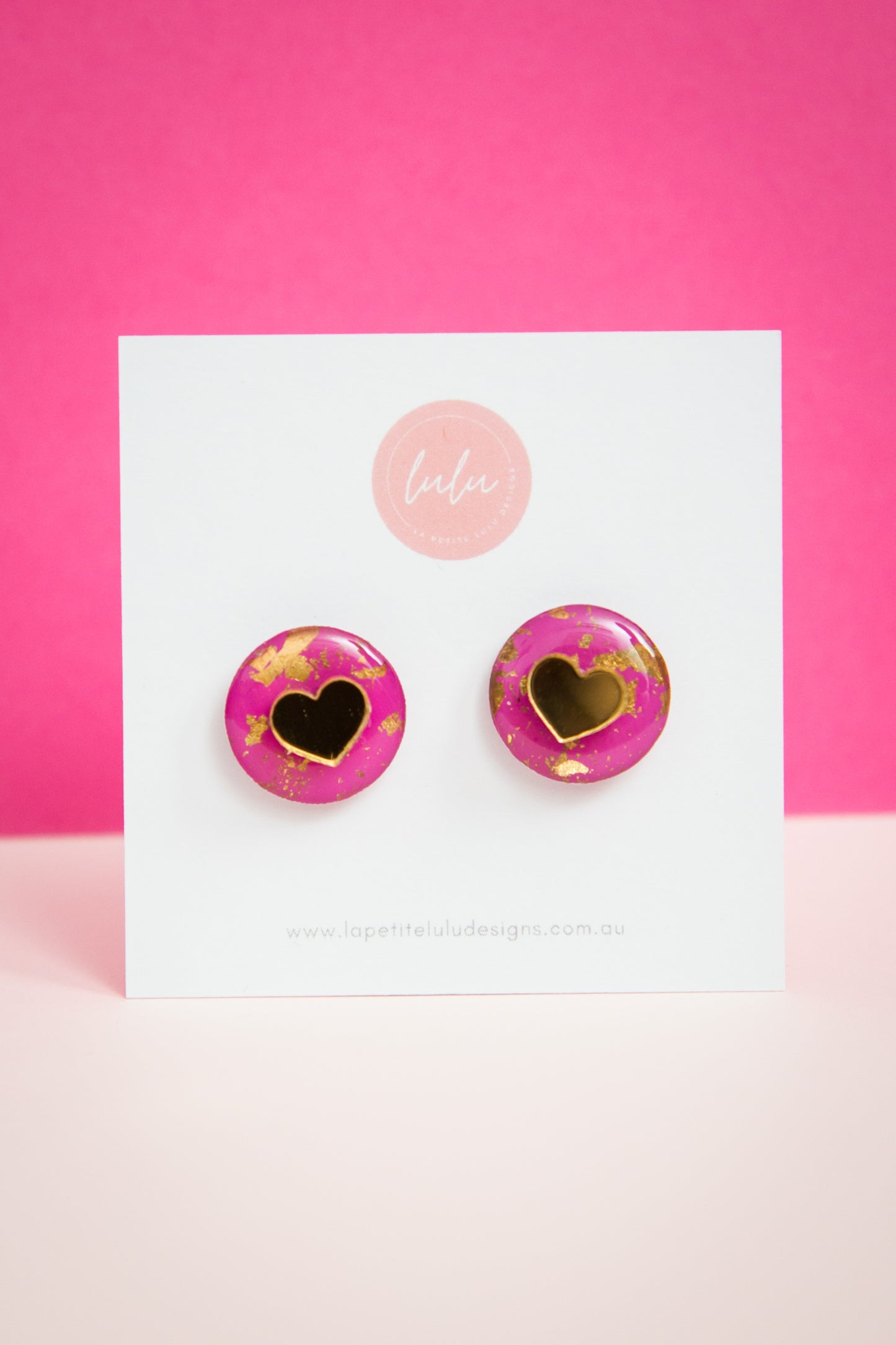 Circle Statement Studs | Gilded Glow (Pink)