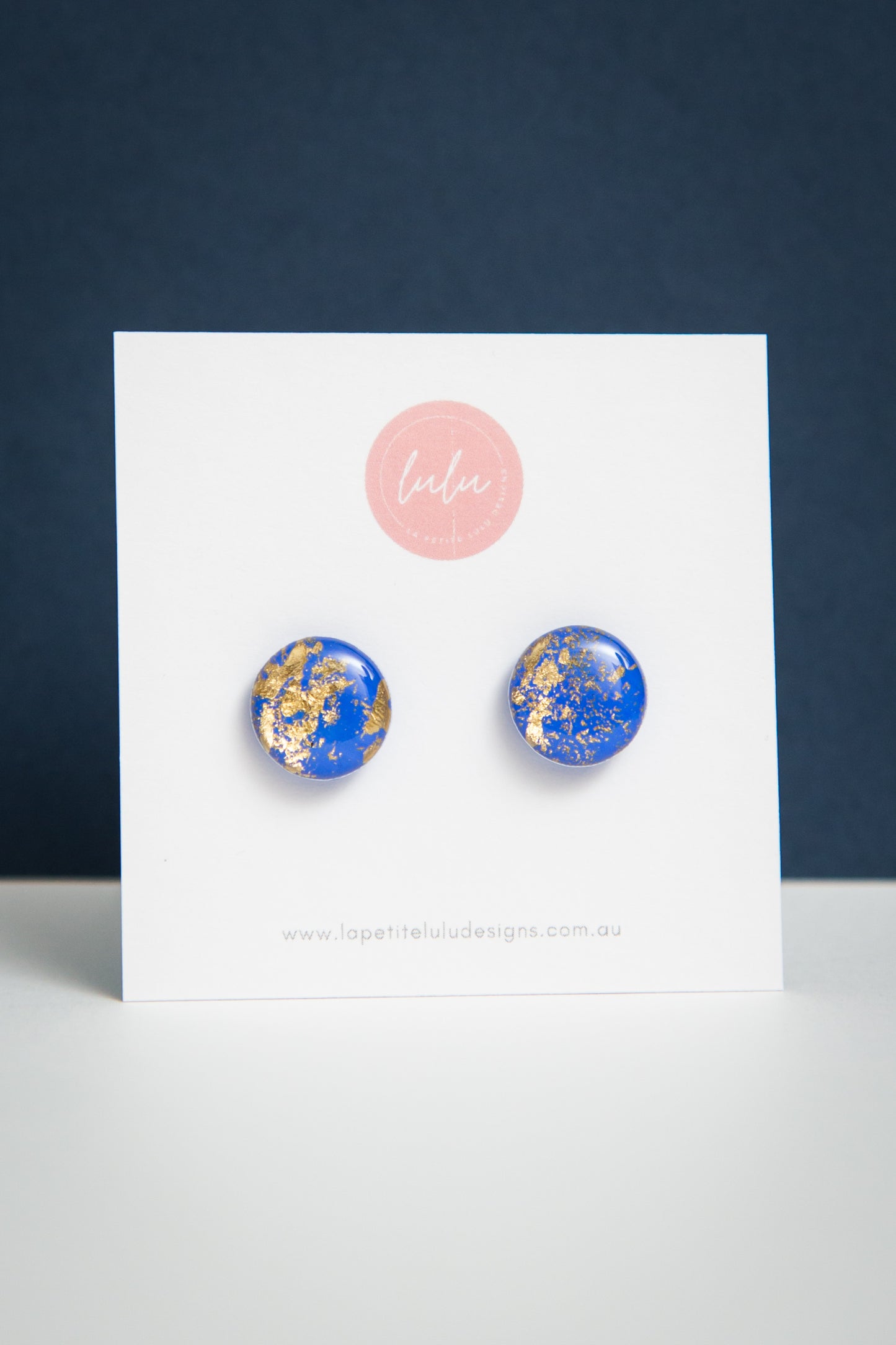 Circle Studs (Midi) | Gilded Glow (Blue)