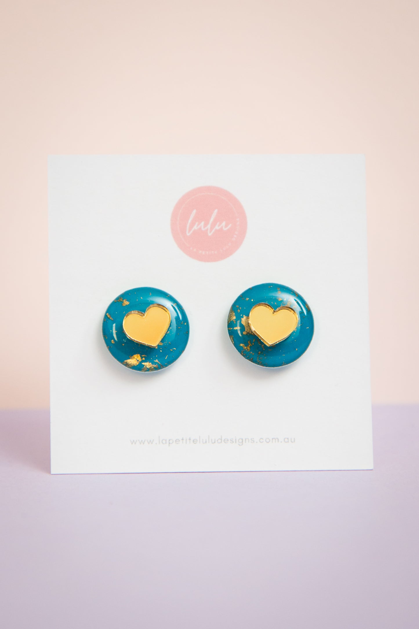 Circle Statement Studs | Gilded Glow (Teal)