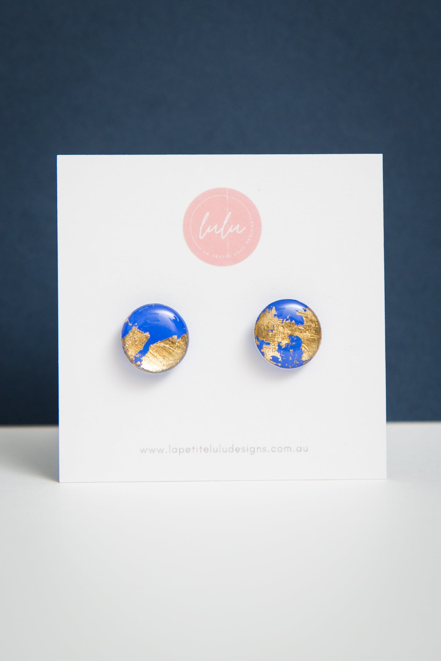 Circle Studs (Midi) | Gilded Glow (Blue)