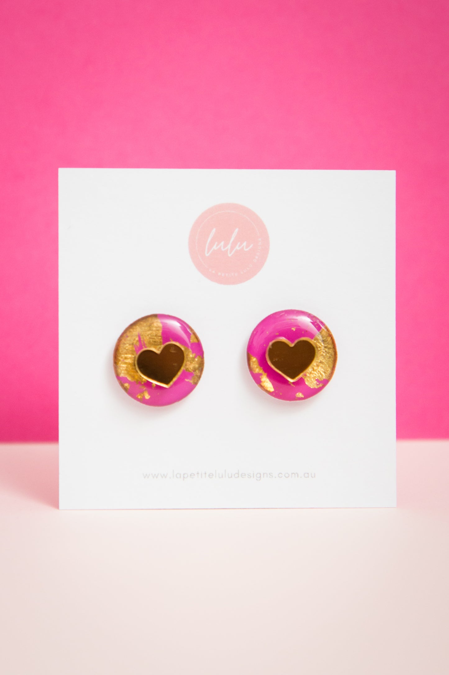 Circle Statement Studs | Gilded Glow (Pink)