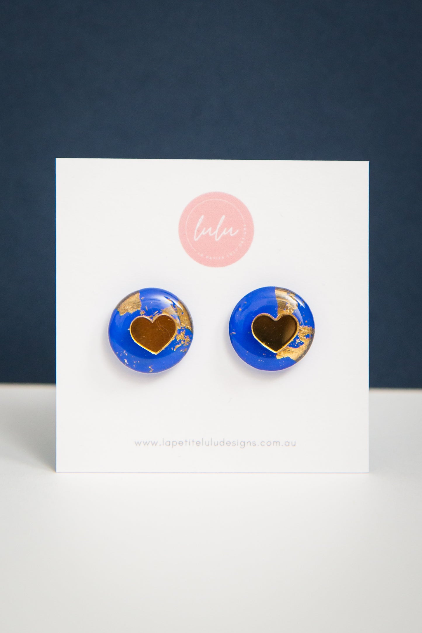 Circle Statement Studs | Gilded Glow (Blue)