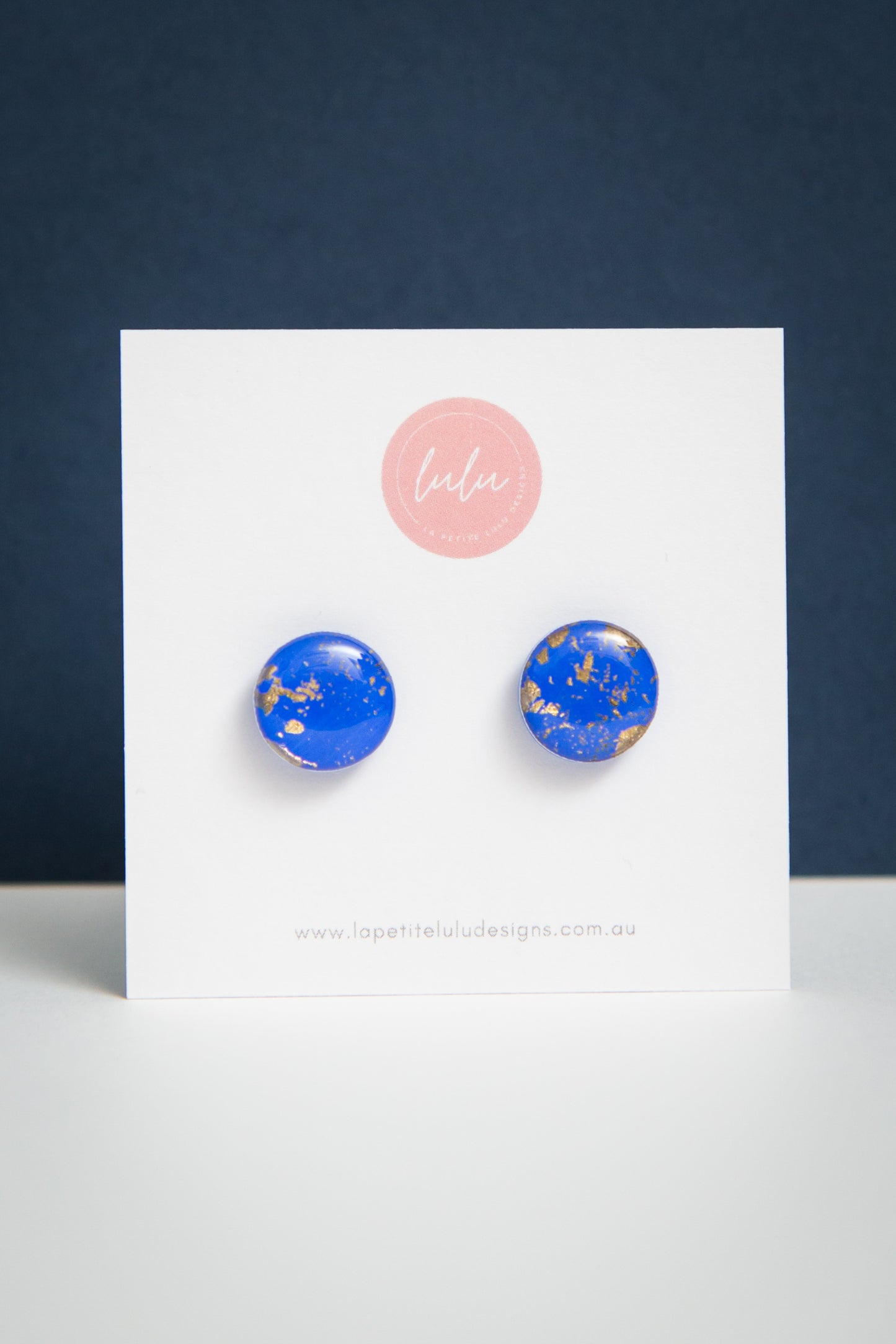 Circle Studs (Midi) | Gilded Glow (Blue)