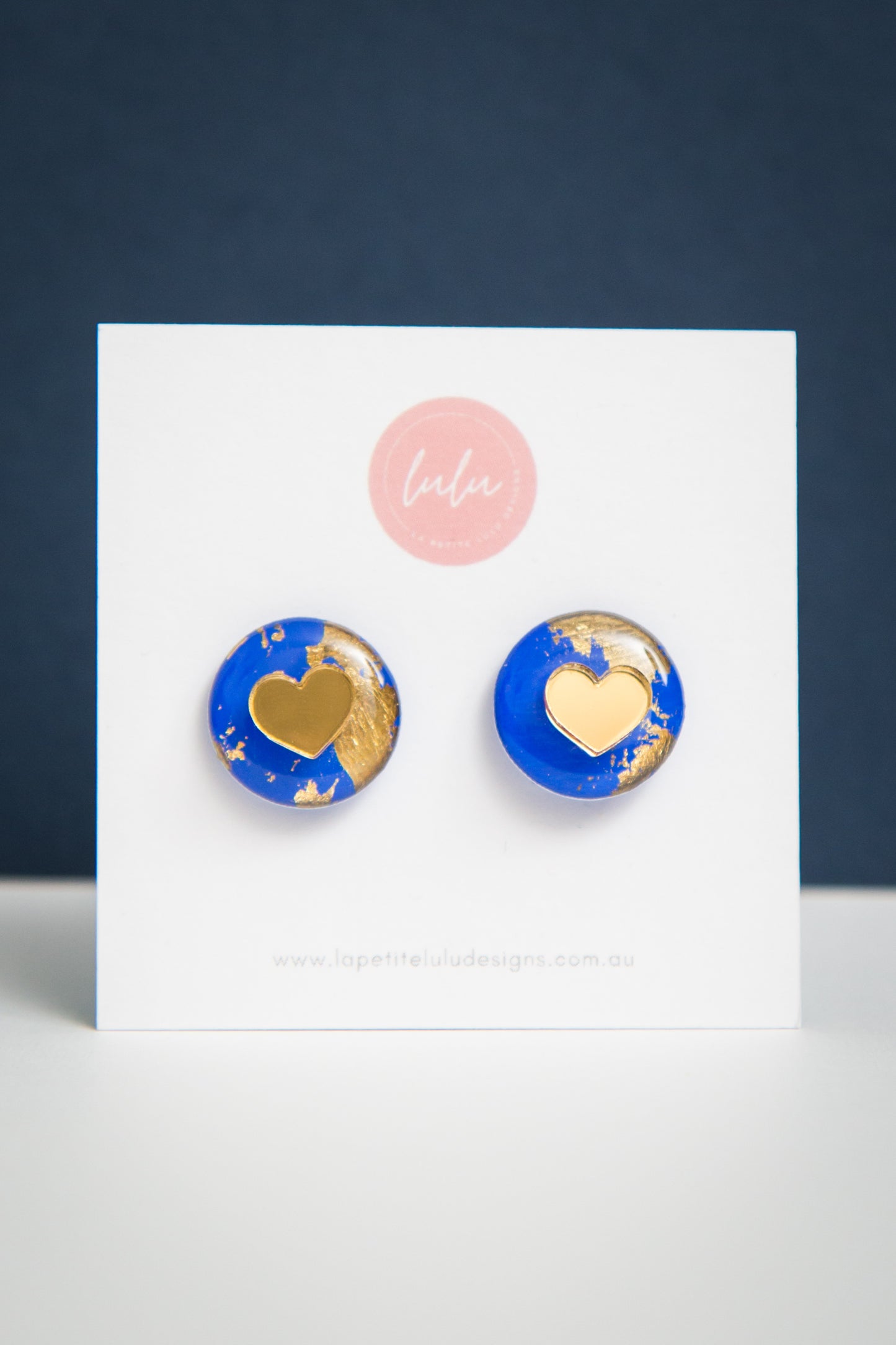 Circle Statement Studs | Gilded Glow (Blue)