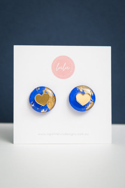 Circle Statement Studs | Gilded Glow (Blue)