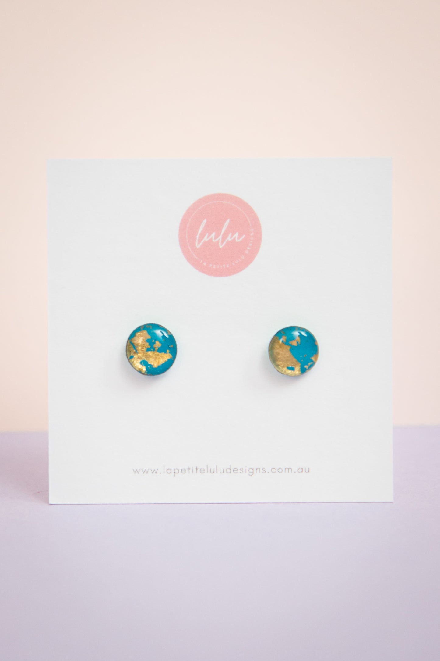 Circle Studs (Petite) | Gilded Glow (Teal)