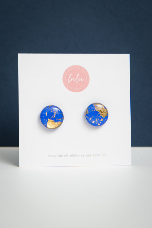 Circle Studs (Midi) | Gilded Glow (Blue)