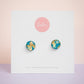 Circle Studs (Petite) | Gilded Glow (Teal)