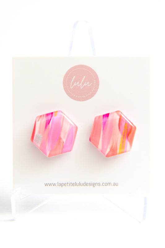 Hexagon Studs | Bubble Gum Army