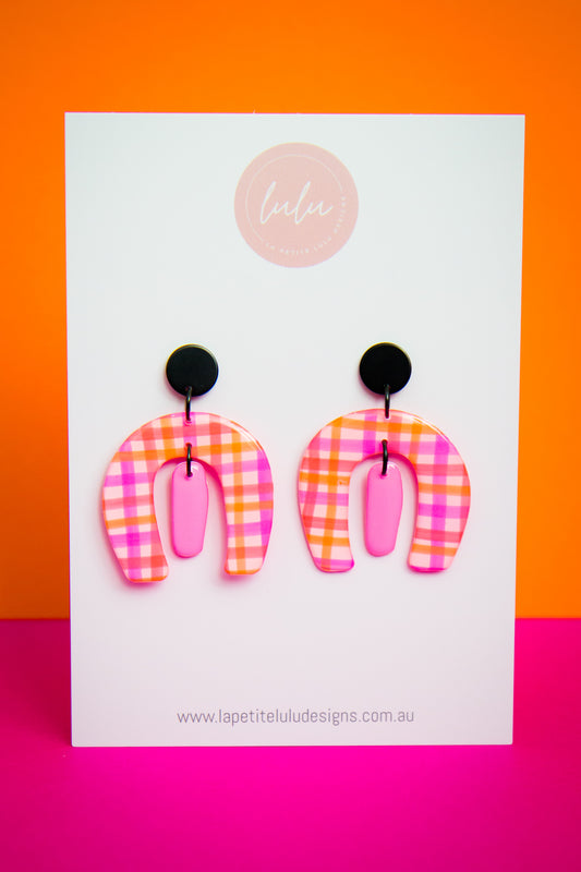 Neon Abstract Gingham Rainbows