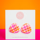Pebble Studs | Neon Abstract Gingham