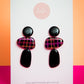 Penny Dangle | Neon Abstract Gingham (Black)