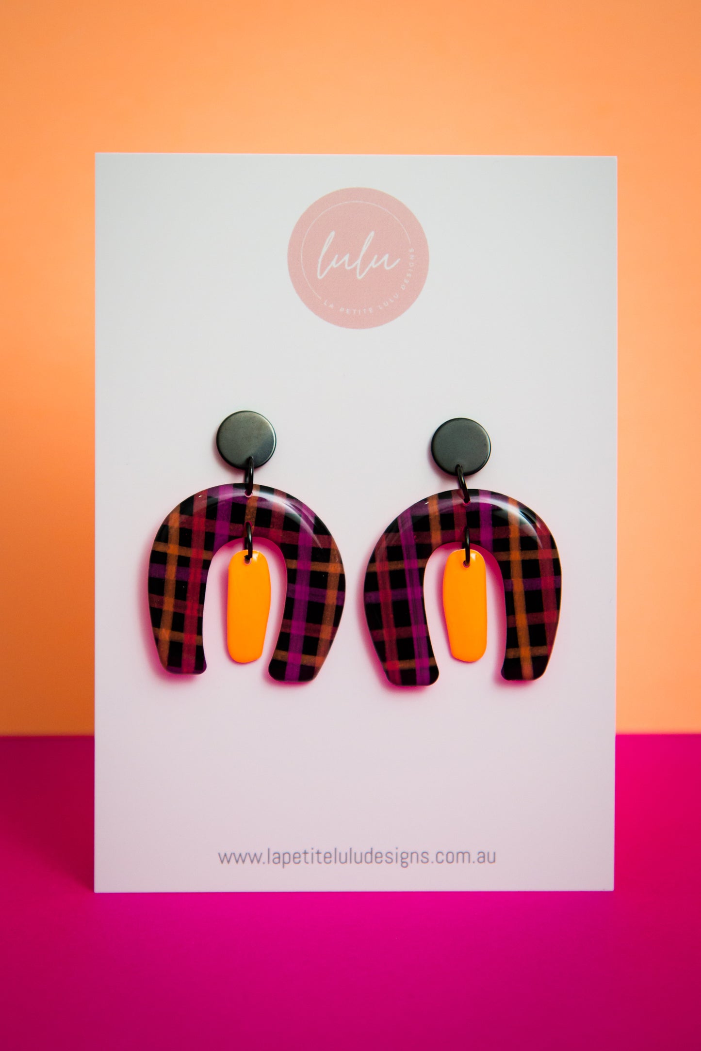 Neon Abstract Gingham Rainbows | Black
