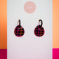 Isabella Huggie Hoops | Neon Abstract Gingham (Black)