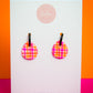 Isabella Huggie Hoops | Neon Abstract Gingham