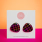 Pebble Studs | Neon Abstract Gingham (Black)