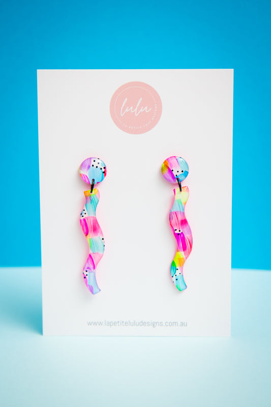 Electra Dangle | Patchwork Neon