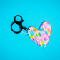 Heart Key Ring | Patchwork Neon