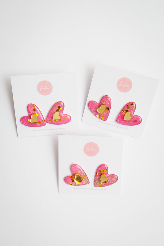 Amore Statement Studs | Rosé Reverie