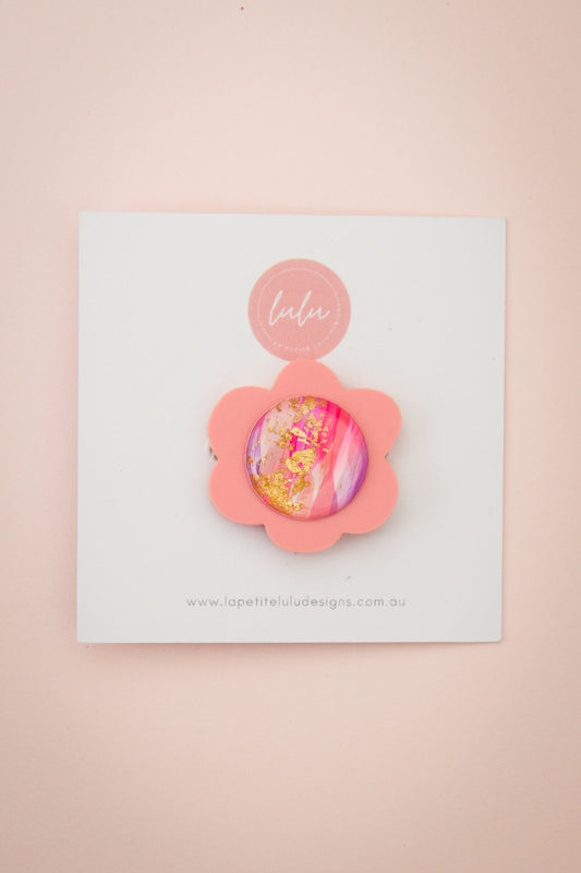 Mini Flower Brooch | Bubblegum (Guava)