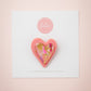 Mini Heart Brooch | Bubblegum (Guava)