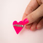 Mini Heart Brooch | Frosted Berry