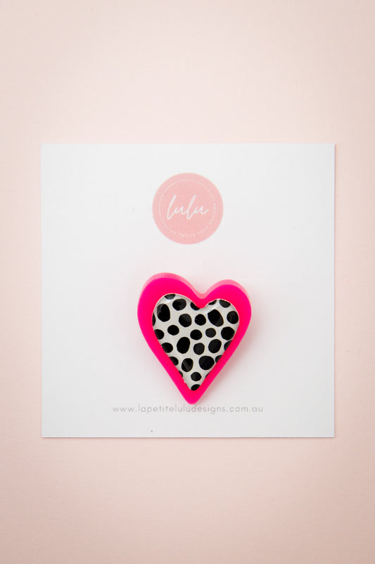 Mini Heart Brooch | Cookies & Cream