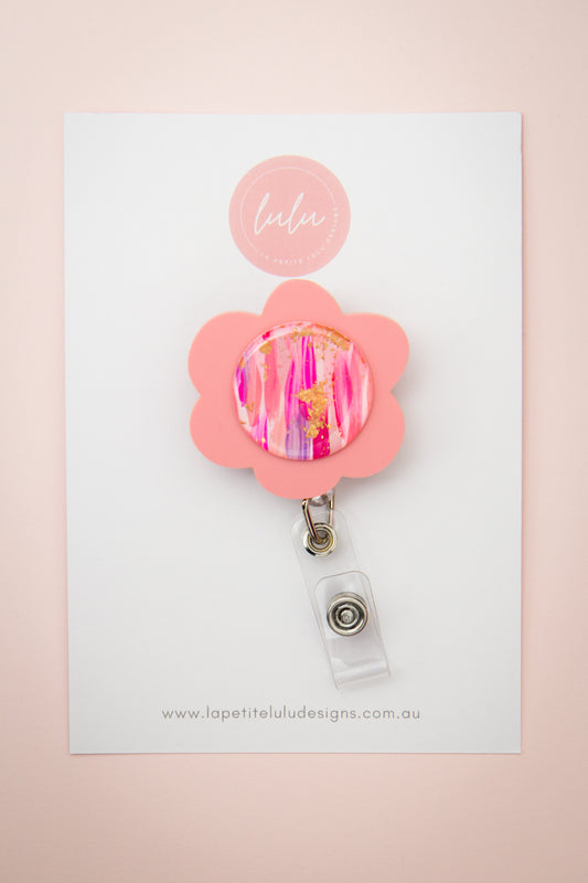 Flower Badge Reel | Bubblegum (Guava)