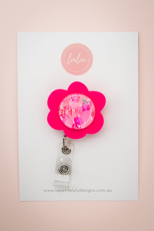 Flower Badge Reel | Frosted Berry