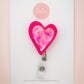 Heart Badge Reel | Frosted Berry
