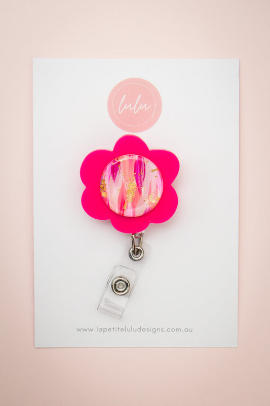 Flower Badge Reel | Bubblegum (Hot Pink)