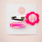 Hair Clip Set of 2 | Bubblegum Flower (Hot Pink)
