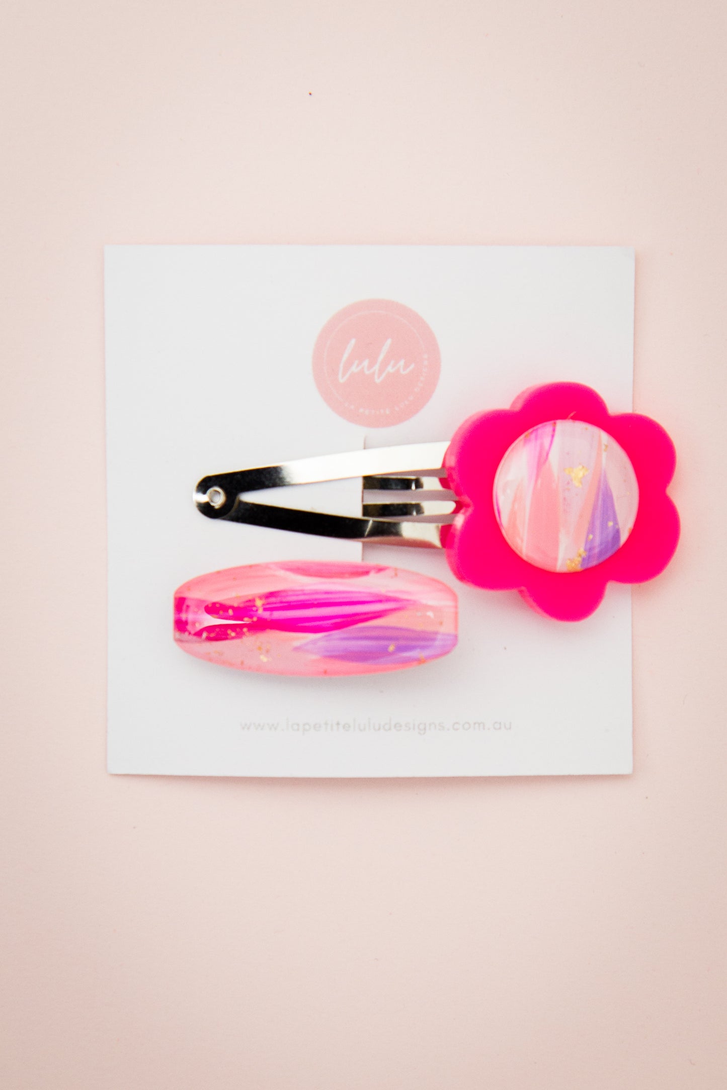 Hair Clip Set of 2 | Bubblegum Flower (Hot Pink)