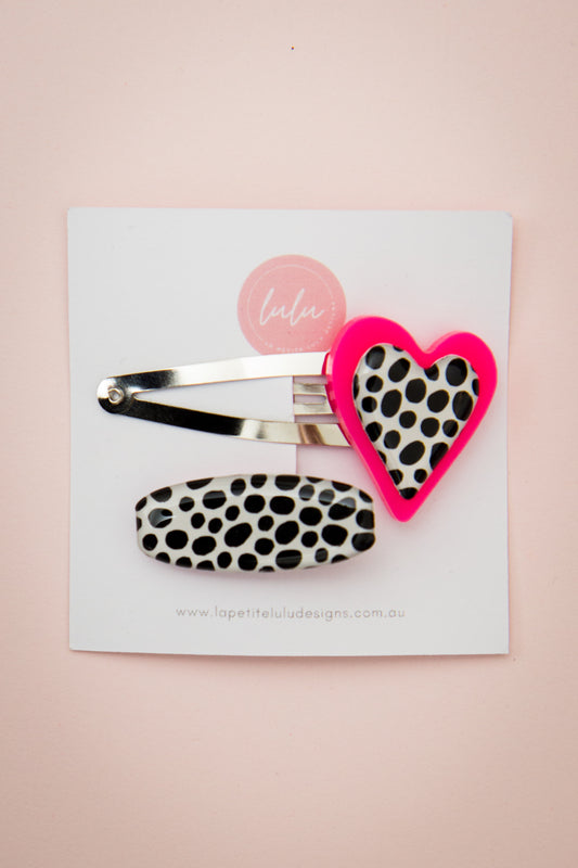 Hair Clip Set of 2 | Cookies & Cream Heart