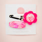 Hair Clip Set of 2 | Frosted Berry Flower