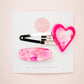 Hair Clip Set of 2 | Frosted Berry Heart